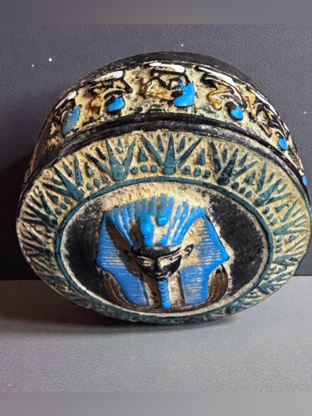 Ancient Egyptian Pharaonic Stone Carved Jewelry Box. New. - Picture 14 of 14